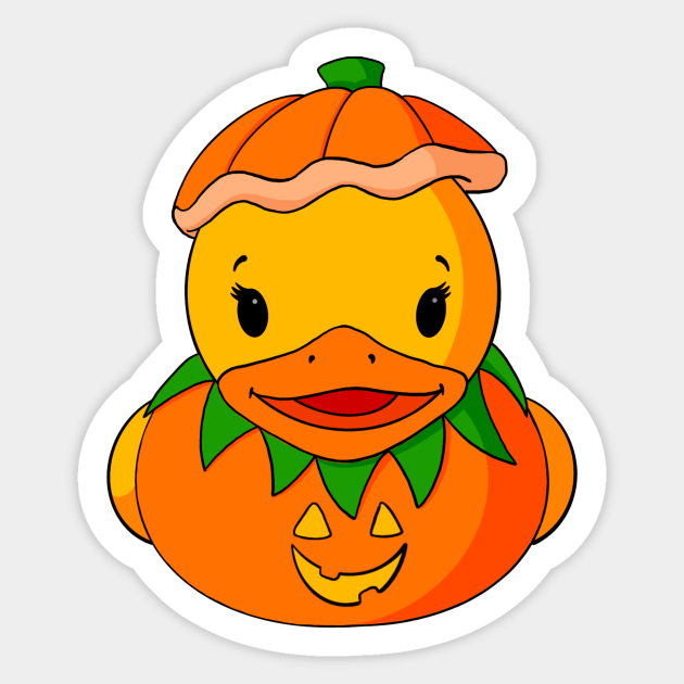 Pumpkin Costume Rubber Duck Pumpkin Halloween Sticker TeePublic